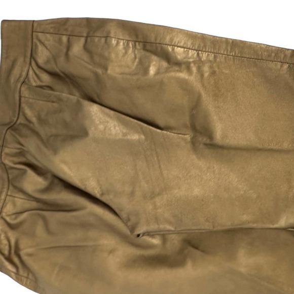 Vintage Kippys Metallic gold Straight Leg Leather pants womens Size 10 - Picture 4 of 13